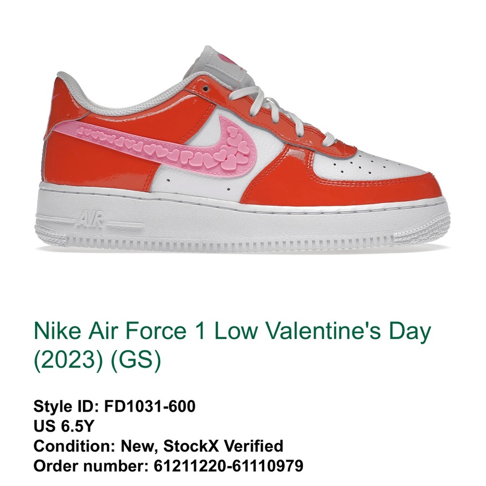 Nike Air Force 1 Low Red and Pink Valentine’s Day 2023